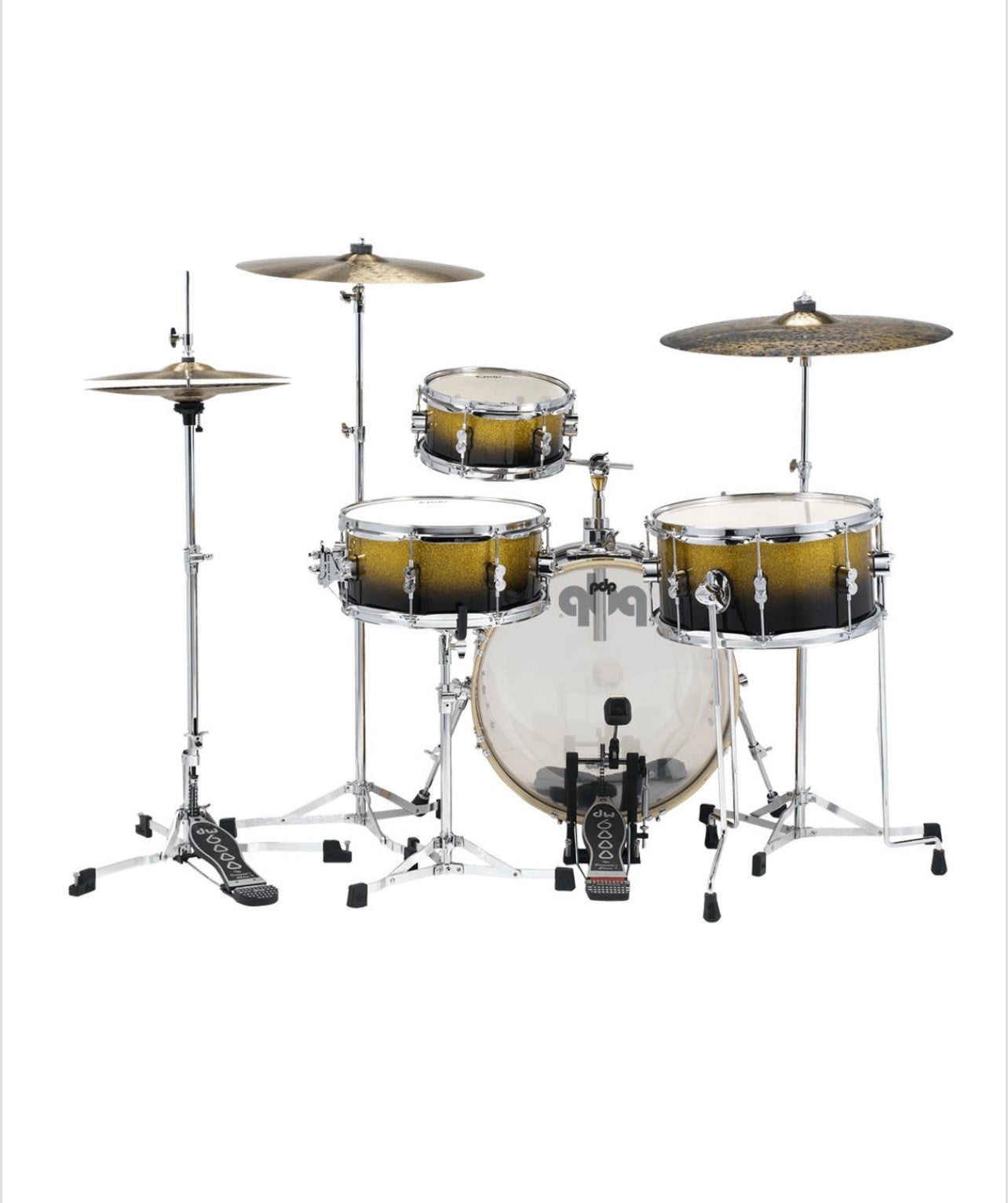 PDP Daru Jones New Yorker 4-Piece Kit w/Hardware - Gold to Black Sparkle Fade