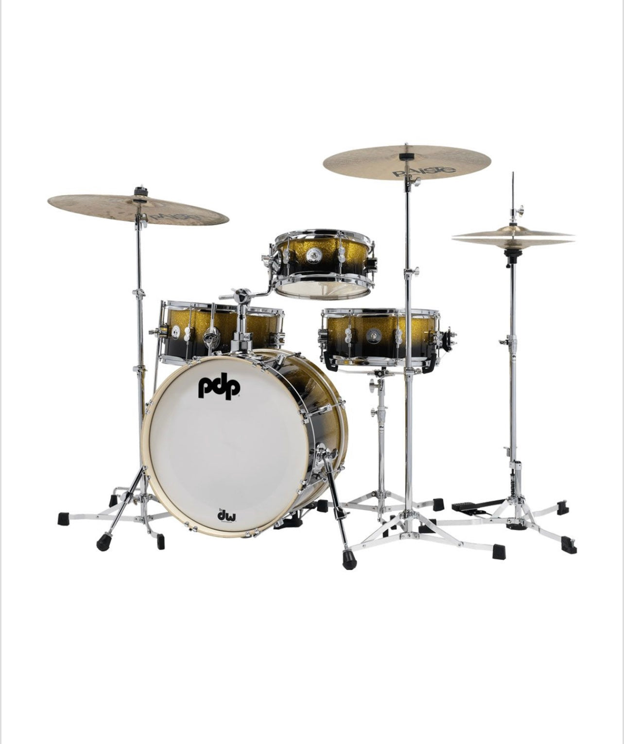 PDP Daru Jones New Yorker 4-Piece Kit w/Hardware - Gold to Black Sparkle Fade